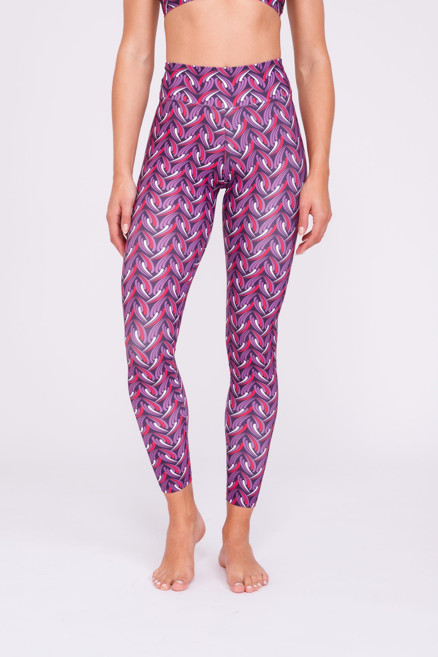 Fuschia Facet  High waist Full length leggings