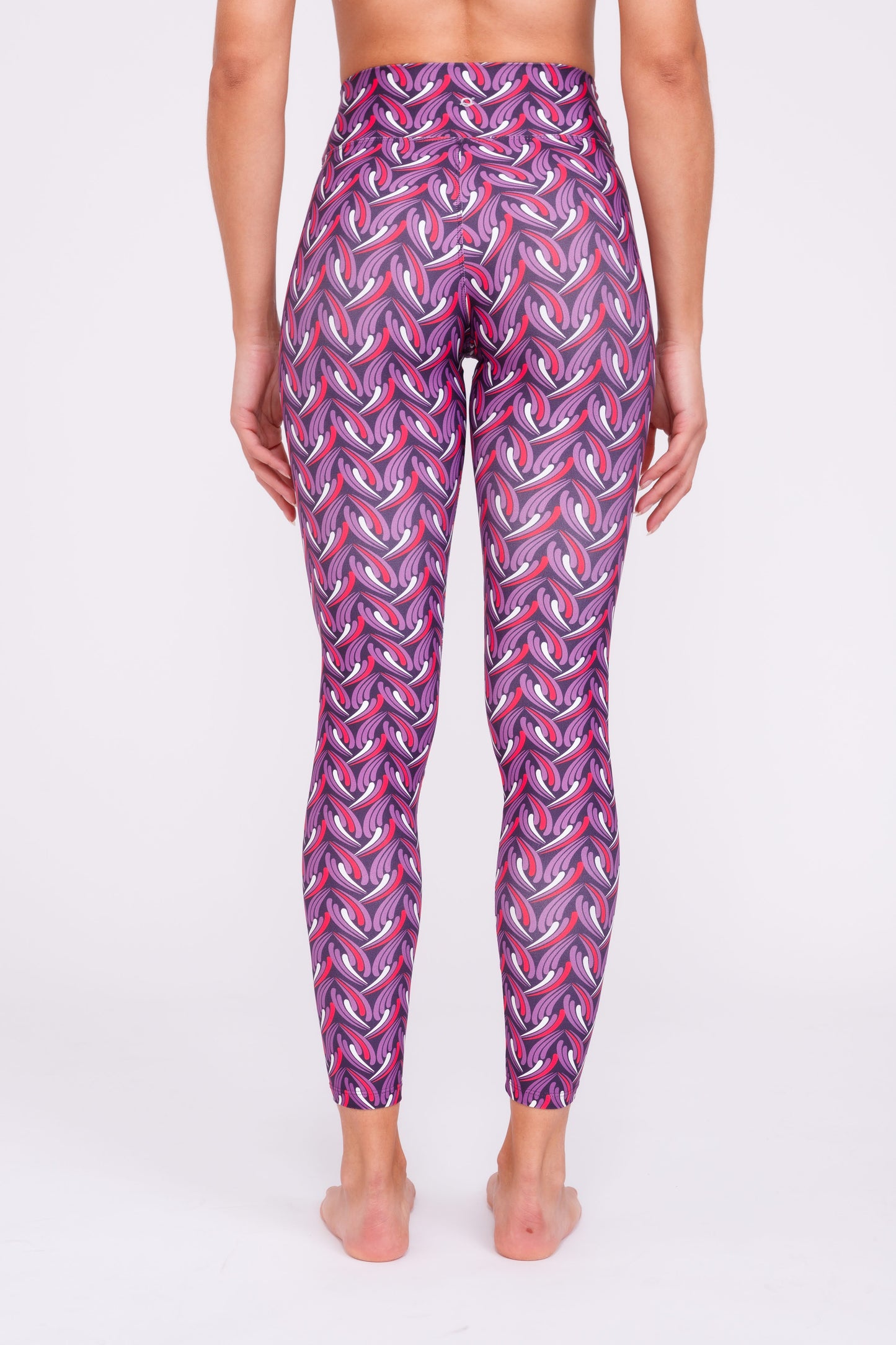 Fuschia Facet High waist Full length leggings
