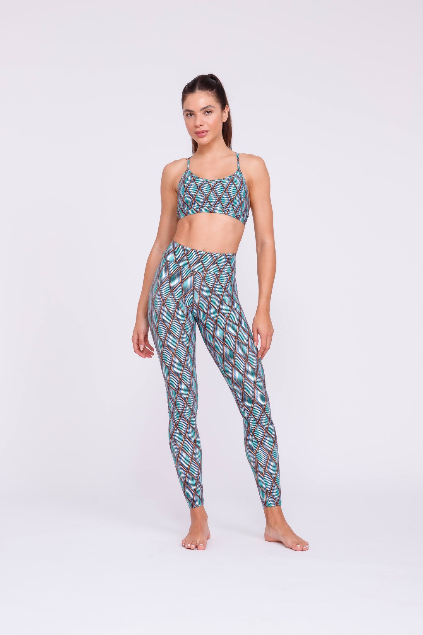 Grid Universe High waist Full length Leggings
