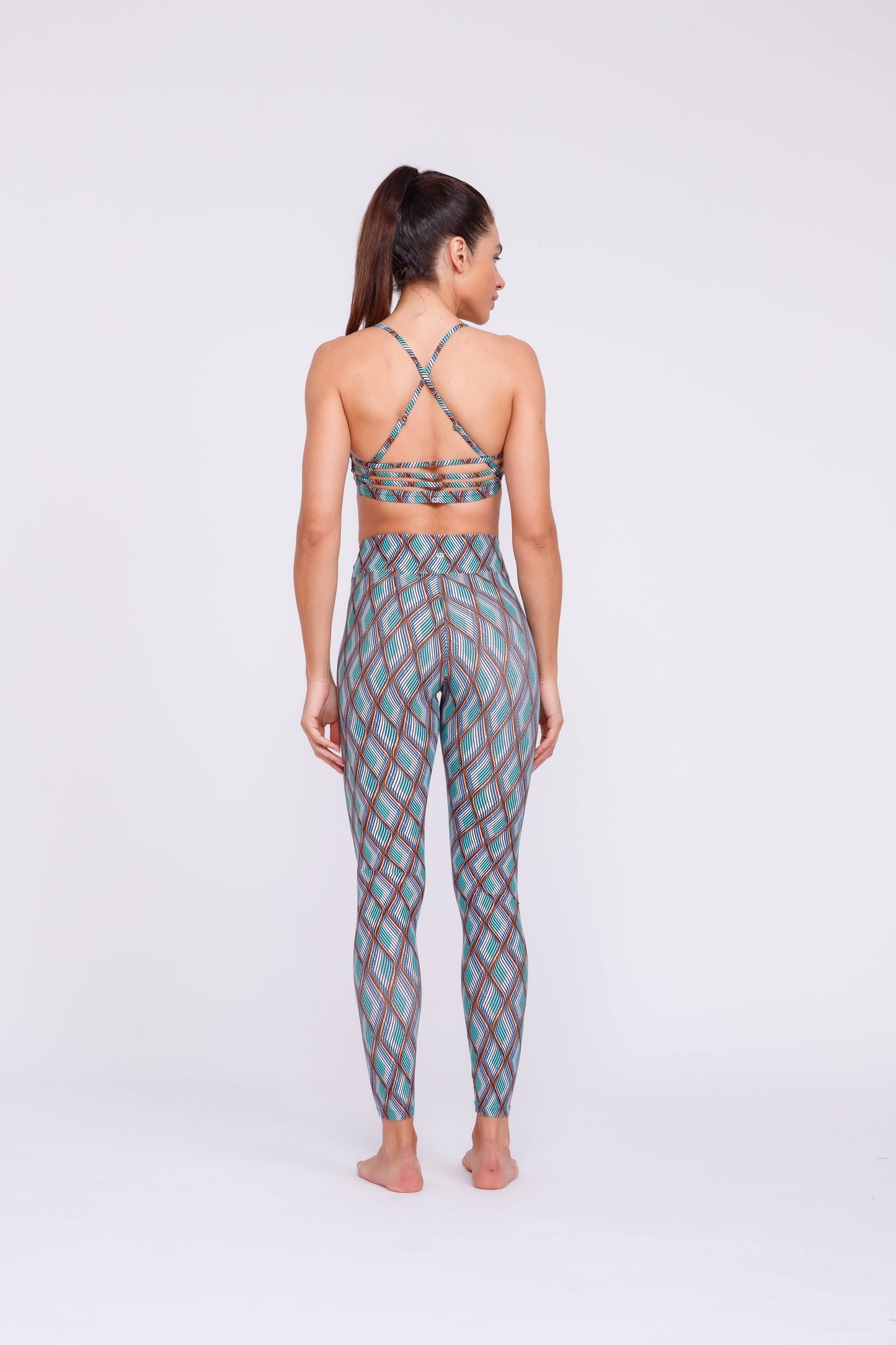 Grid Universe High waist Full length Leggings