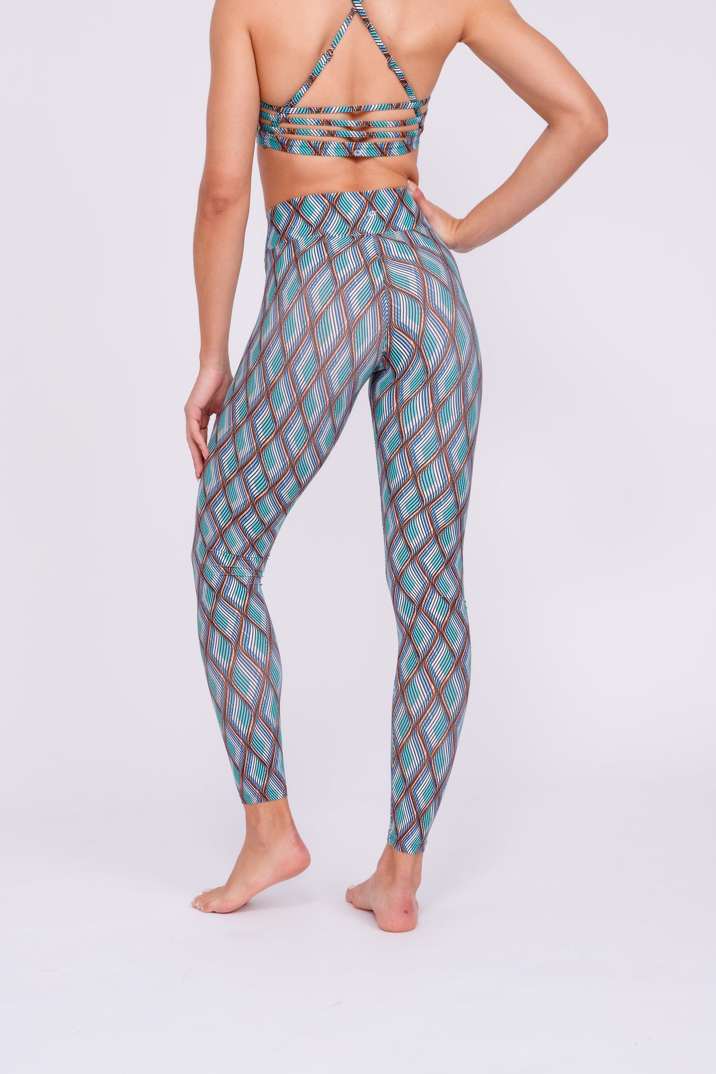 Grid Universe High waist Full length Leggings