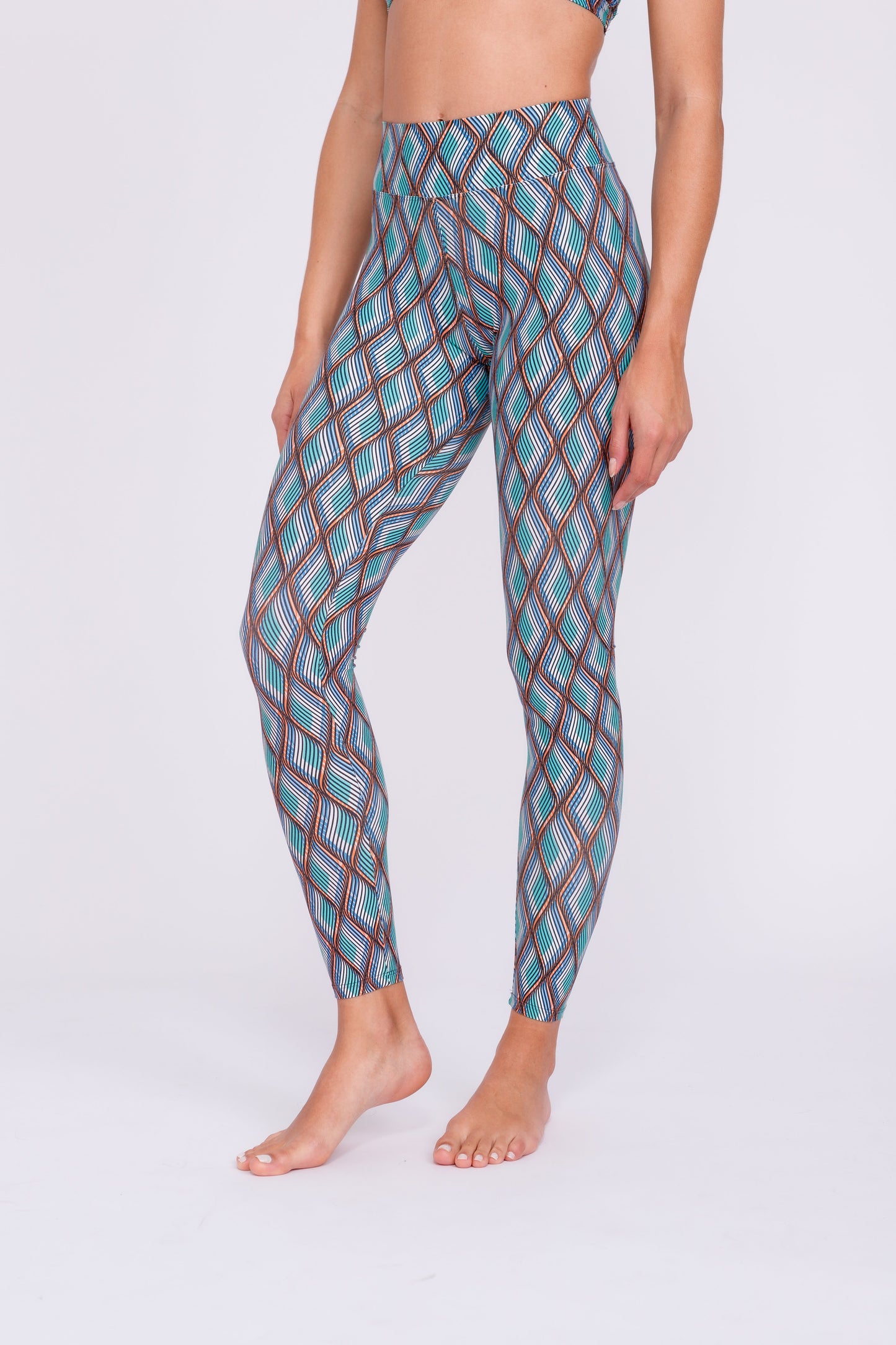 Grid Universe High waist Full length Leggings