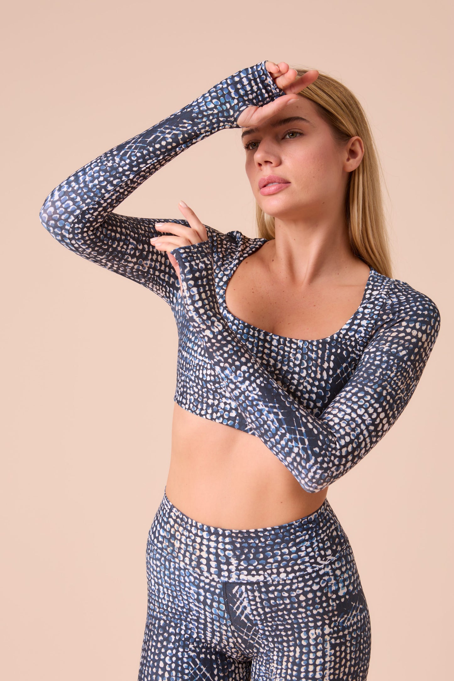 Eclipse Dots Cropped Top Long Sleeves
