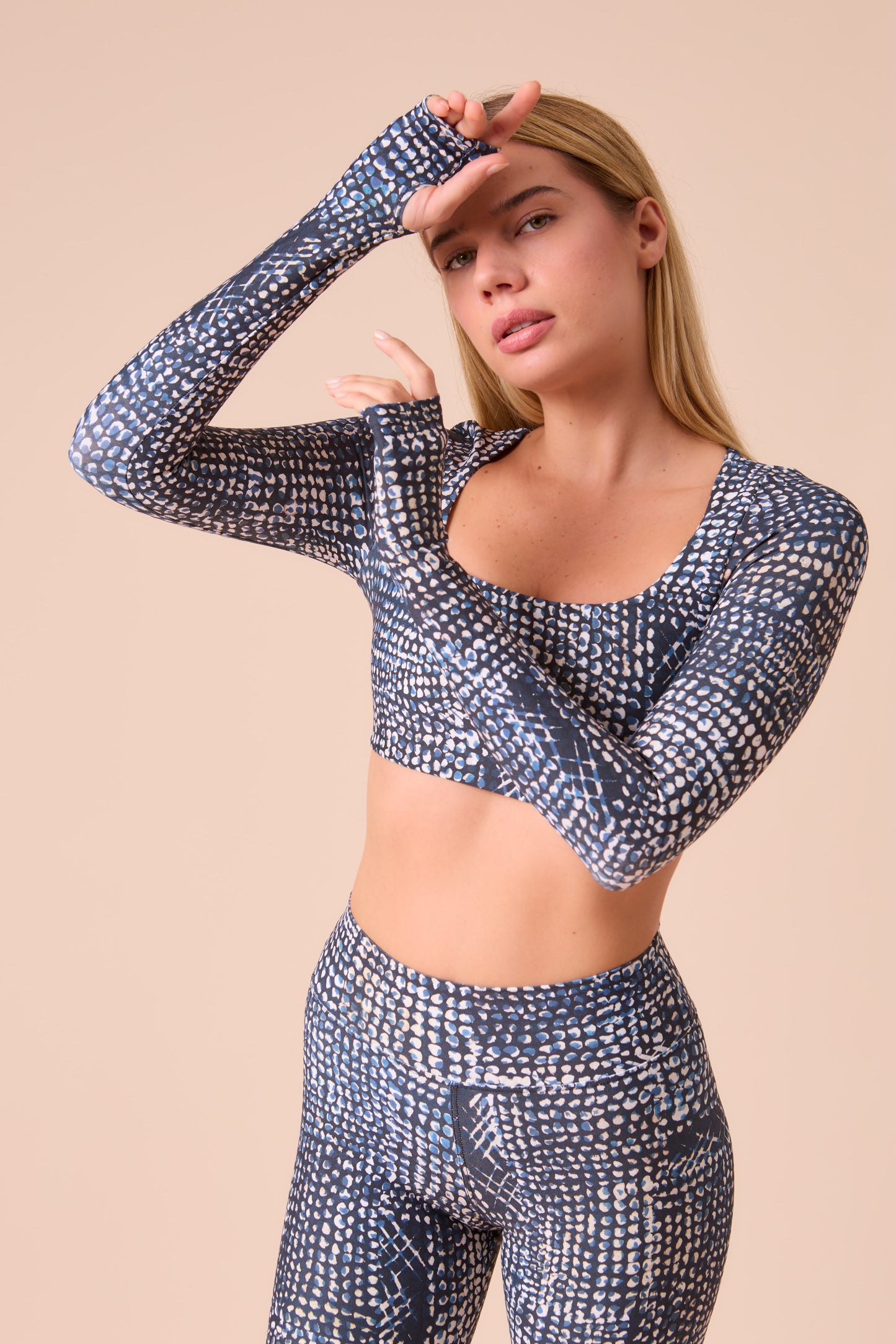 Eclipse Dots Cropped Top Long Sleeves