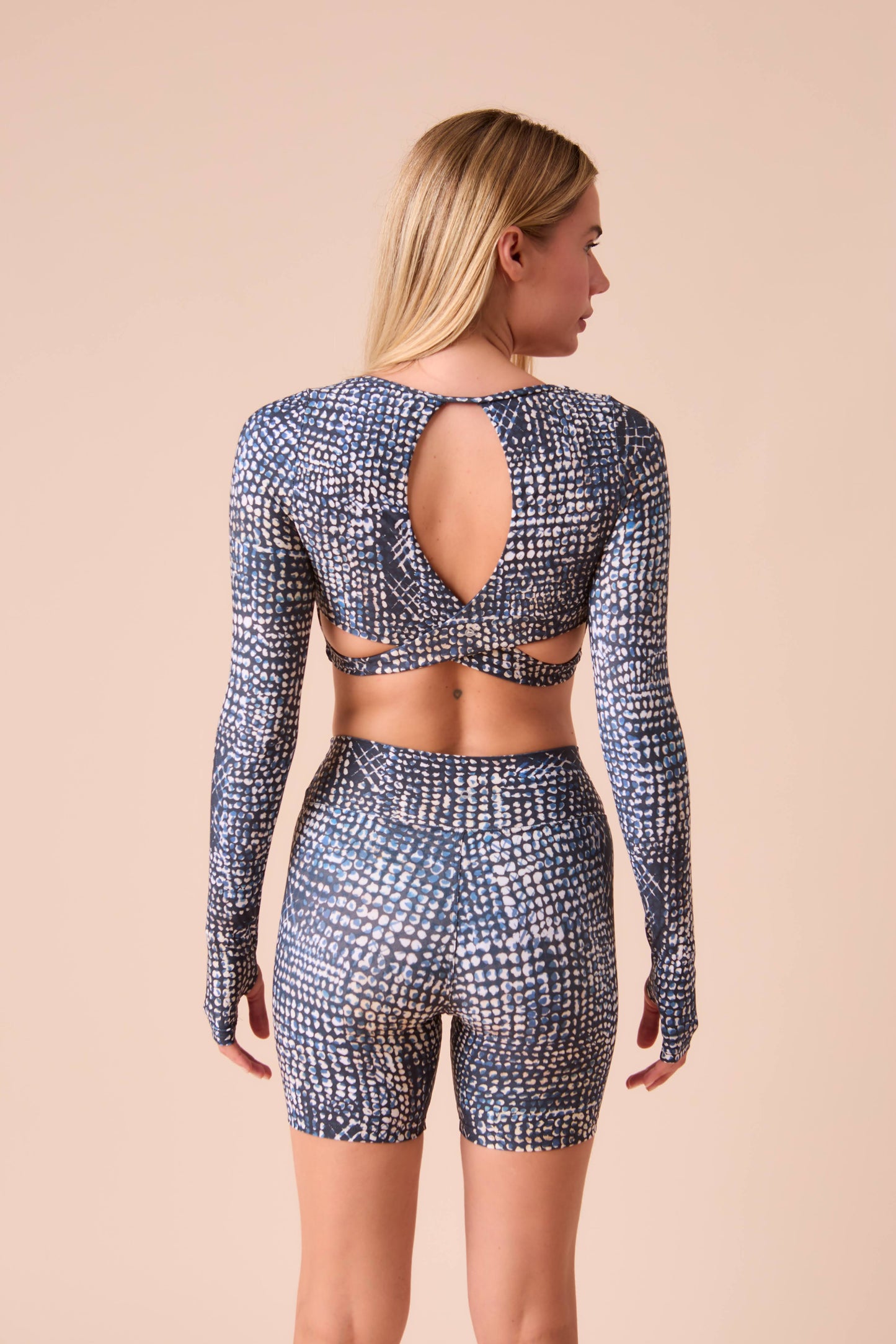 Eclipse Dots Cropped Top Long Sleeves